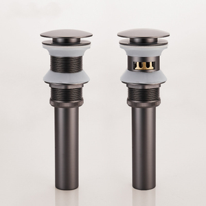 Válvula de desagüe emergente de acero inoxidable 304, tipo pulsador, antiobstrucción, con rebosadero para lavabo de baño - Product Image 3