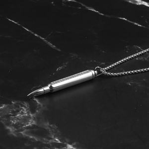 Collares con Colgante de Bala Estilo Hip Hop para Hombre, Regalo Personalizado para Parejas, Dijes de Diamantes CZ, Colgantes para Cenizas - Product Image 2