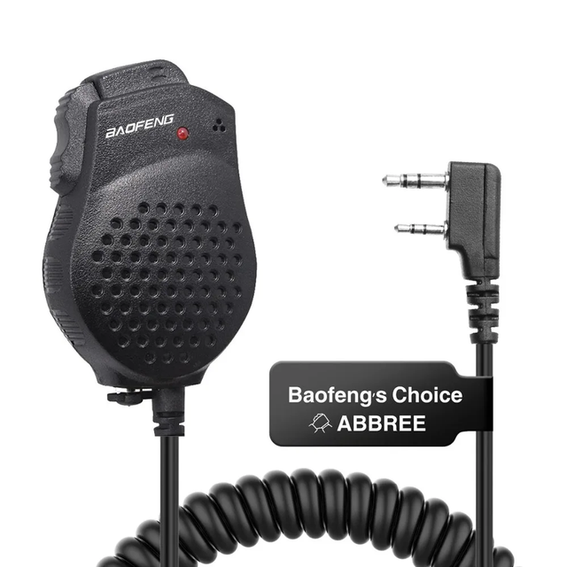 Baofeng Dual PTT Shoulder Speaker Mic Microphone 3.5mm Headset Jack Compatible with BAOFENG UV-5R MINI UV-82 Two Way Ham Radio