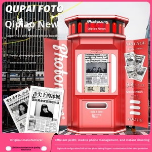 Cabina de Fotos con Diseño de Periódico Vintage, Kiosco de Impresión de Selfies para Interiores, Estudio Fotográfico Retro, Máquina Automática para Hacer Fotos, Metálica, 1 Año de Garantía - Product Image 6