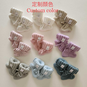 Chaussures d'anniversaire pour tout-petits filles bébé <span class=keywords><strong>chaussons</strong></span> chaussette chaussures tricot à la main Crochet garçon et fille chaussures confortables pour 0 à 12 <span class=keywords><strong>mois</strong></span> - Product Image 4