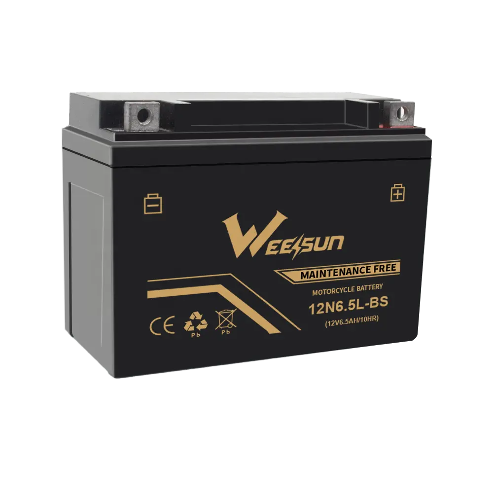 Weesun Fabriek Batterij Moto Reserveonderdelen Voor 12v6.5ah Motorfiets Batterij Grasmaaiers Batterij