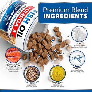 Balık yağı Omega <span class=keywords><strong>3</strong></span> köpek yumuşak çiğniyor cilt ceket kalça ve eklemler sağlık kaşıntı alerji kabartma Pet takviyesi somon yağı biyotin çinko - Product Image 3