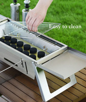 Barbecue portable et pliable avec grille à viande pour une utilisation en intérieur, en extérieur, à la maison, en camping