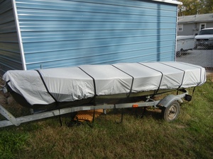 ฝาครอบเรือ420D กันน้ำได้เรือ Jon เรือ15ft ลำแสงยาว72 "ใช้สำหรับงานหนัก - Product Image 6