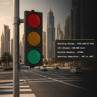 Feu de signalisation routière à 3 unités, tricolore (rouge, ambre, vert), 300 mm (12 pouces), 3 aspects, en polycarbonate, pour intersection et véhicules
