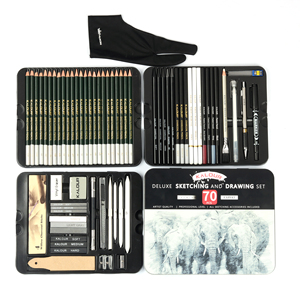 Bộ dụng cụ vẽ Kalour Art Supplies 70 món, gồm bút chì phác thảo và vẽ chuyên nghiệp trong hộp thiếc, với nhiều dụng cụ vẽ khác nhau dành cho họa sĩ - Product Image 3