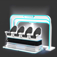 Silla de Cine VR JiaYi de 4 Asientos, 9D, 360°, 3D, 5D, 6D, 7D, Silla Deportiva de Realidad Virtual, Comercial, para Interiores, Hecha de Metal y Plástico