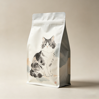 Sacs d'emballage personnalisés pour aliments pour animaux de compagnie de qualité alimentaire, à fond soufflé, en feuille d'aluminium, impression par gravure, taille et motif personnalisés