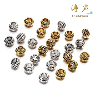 Copper <b>Spacer</b> Beads Round Vintage Distressed Large Aperture For Bracelet Jewelry Making DIY Accessories - Product Image 4
