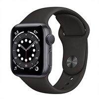 Pour Apple Watch Series 6 (GPS + Cellular 44mm) - Boîtier en aluminium gris sidéral avec bracelet sport noir (Reconditionné) Moniteur de sommeil Messagerie texte
