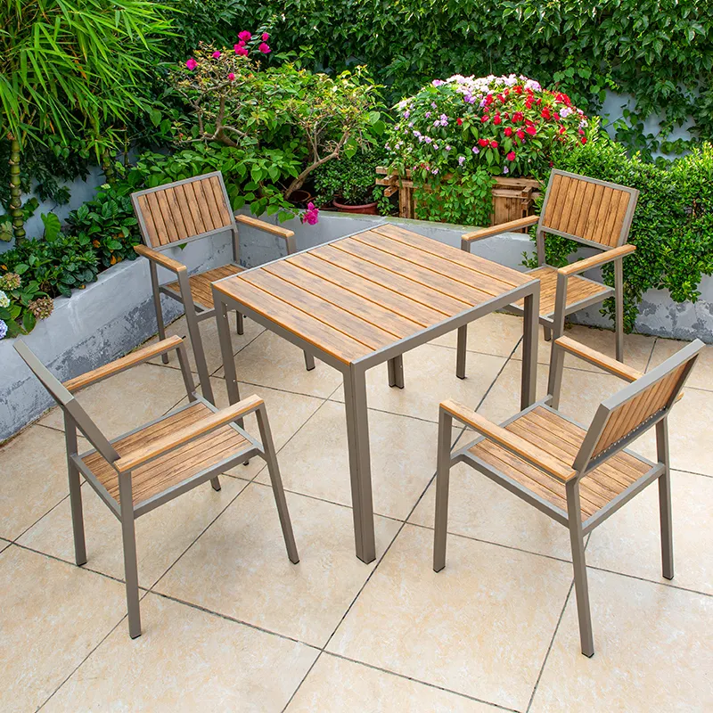 Morden teck meubles de patio extérieur table de jardin chaise ensemble table à café et chaises d'extérieur