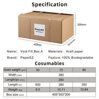 Boîte de remplissage de vide auto-érectible en papier kraft compostable et biodégradable, personnalisable, rectangulaire, facile à transporter