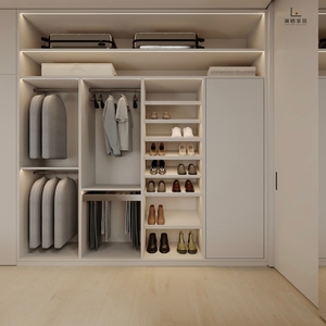 <span class=keywords><strong>Armario</strong></span> Moderno Minimalista <span class=keywords><strong>con</strong></span> Diseño Interior Personalizado, Zapatero y Puerta de Vidrio <span class=keywords><strong>con</strong></span> Sistema de Almacenamiento <span class=keywords><strong>para</strong></span> Apartamentos en Sídney - Product Image 2