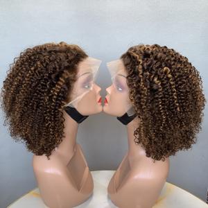 Perruque en dentelle frontale complète bouclée crépue de 12 pouces, 13x4, cheveux courts, perruque en cheveux humains naturels, fournisseur, 4 couleurs disponibles pour femmes - Product Image 3