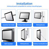 Moniteur à écran tactile LCD en acier inoxydable de 8 \ "10.1 \" 17 \ "18.5 \" 1280 \ "résolution 800 x Flush/Openframe ordinateur combinable
