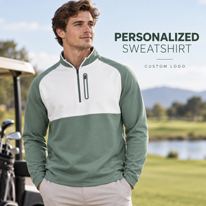 Sudadera Personalizada para Hombre con Cierre de Cremallera, Bloques de Color, Forro Polar Transpirable, Corte Regular, Logotipo Personalizado, Estilo Casual de Primavera - Product Image 1