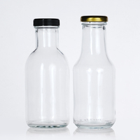 Bouteilles de boissons en verre transparent en gros de 250 ml, 300 ml, 500 ml, 12 oz, 16 oz avec couvercles, bouteilles d'emballage pour jus