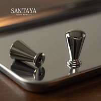 Poignées de meubles Santaya en laiton nickelé PVD massif, poignées de tiroir pour armoire de cuisine et commode de chambre