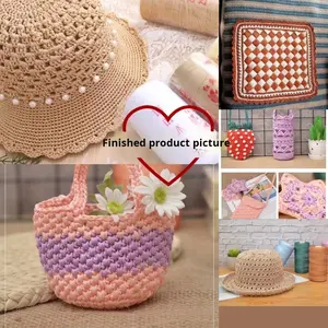 Fil chenille 100% polyester teint, 250g/rouleau, fil torsadé à anneaux, fil DTY, comptage 10D, résistant à l'abrasion, pour le tricot à la main - Product Image 5