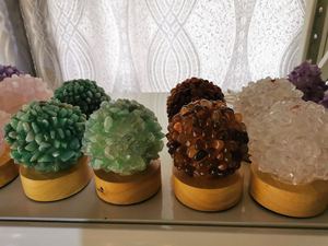 Novedades, Lámpara de Noche de Cristal de Cuarzo Natural Tallado a Mano, con Piedras Preciosas Mixtas de Colores, para Decoración con Cristales - Product Image 6