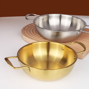 Factory Wholesale Stainless Steel Induction <strong>Paella</strong> <strong>Pans</strong> Korea Style Seafood Frying <strong>Pan</strong> Kitchen Cookware Soup Stock Pots Cooking - Product Image 2