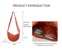 Mode Nylon vente chaude sangle réglable boulette forme sac décontracté croissant demi-lune voyage bandoulière sac à bandoulière pour femmes hommes