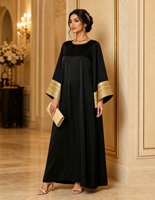 Abaya Kaftan de Luxe Modeste de Dubaï 2026, Style Vintage, Vêtement Musulman Traditionnel Arabe, Motif Uni, Coupe Trapèze, Longueur Ras du Sol, Scintillant
