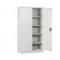 Armoire de classement de bureau moderne en acier, 2 portes, 4 étagères réglables, serrure à 3 points, pour bureau à domicile, chambre, école, salon