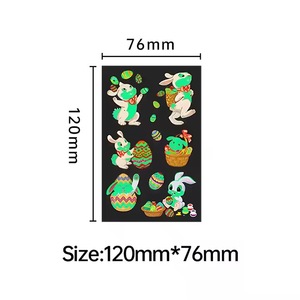 Lapin de Pâques à la mode et autocollant de tatouage <span class=keywords><strong>temporaire</strong></span> d'oeuf foncé pour les enfants matériel de papier blanc de conception de visage et de corps imperméable - Product Image 6