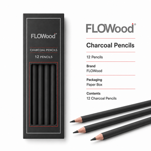 FLOWood 12 crayons de <span class=keywords><strong>fusain</strong></span> noirs en bois pour <span class=keywords><strong>dessin</strong></span>, bâtonnets de <span class=keywords><strong>fusain</strong></span> pour artistes, crayons de croquis et de ombrage, boîte en papier - Product Image 5