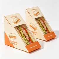 Cajas de Embalaje de Alimentos Biodegradables de Papel Kraft para Sándwiches, Contenedores Desechables para Almacenamiento de Alimentos para Llevar