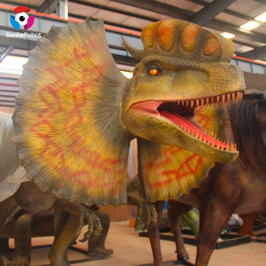Modèle <span class=keywords><strong>de</strong></span> dinosaure animatronique Dilophosaurus, pulvérisation d'<span class=keywords><strong>eau</strong></span>, fumée pour parc aquatique, robot grandeur nature, dinosaure animatronique - Product Image 4