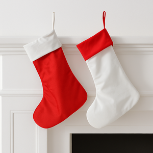 Bán Buôn Lớn Xmas Hộ Gia Đình Trang Trí Thăng Hoa Trống Màu Đỏ Dây Kéo Santa Vớ Nhung Giáng Sinh <span class=keywords><strong>Stocking</strong></span> Giá Rẻ - Product Image 1