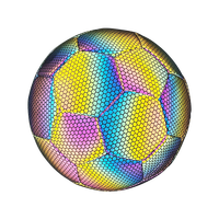Holografischer reflektierender Fußball, Größe 5, reflektierender, leuchtender Ball für Nachtspiele und Training, strapazierfähiges PU-Leder, cool