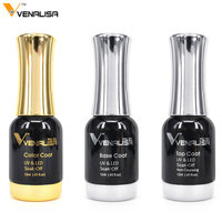 60751a Couche de base d'apprêt de haute qualité Venalisa 12ml, couche de finition mate sans essuyage, vernis à gel UV LED trempé super brillant