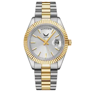 Reloj clásico de cuarzo resistente al agua de lujo para Hombre, Reloj azul con fecha para Hombre, Reloj con logotipo personalizado para Hombre