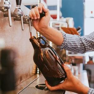 Ensemble de bouteilles Growler Amber Brown avec couvercles en polyéthylène, capacités 1L/2L/2,5L/4L, pour bière, <span class=keywords><strong>tequila</strong></span>, brandy et boissons artisanales - Product Image 6