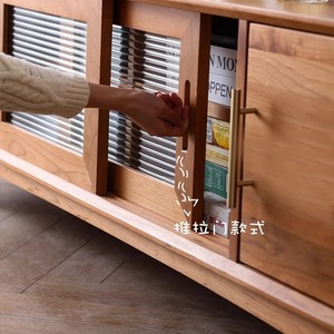 Mueble para TV y mesa de centro de madera maciza, 1,8 m, 2 m, 2,2 m, muebles de sala de estar de estilo escandinavo para apartamentos pequeños - Product Image 4