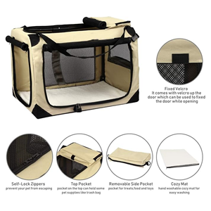 Evcil hayvan seyahat çantası örgü pencereler polar dolgu ile küçük köpekler için katlanabilir yumuşak taraflı sandık ev seyahat hayvan desen - Product Image 5