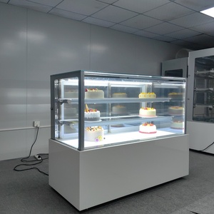 Vitrina de puerta de vidrio refrigerada por aire con congelador de exhibición de pastel de 2 capas con luz LED desempañador para uso en <span class=keywords><strong>clima</strong></span> fresco - Product Image 3