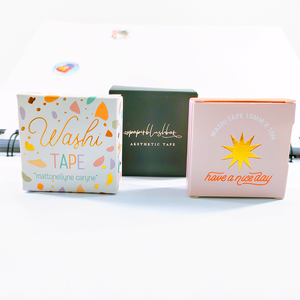 Anime custom make pastel washi tape with packaging box set gold foil