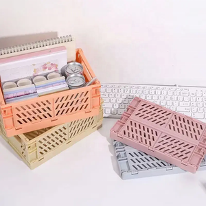 Sáng Tạo Có Thể Gập Lại Lưu Trữ Hộp Sinh Viên Máy Tính Để Bàn Đóng Mở Crate Organizer Băng Văn Phòng Phẩm Mỹ Phẩm Giá Gấp Lưu Trữ Giỏ - Product Image 5