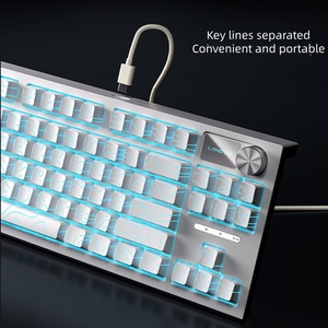 Teclado mecánico intercambiable en caliente LT84 Isometric Line para juegos y oficina, teclado con cable de montaje lateral con patrones grabados - Product Image 5