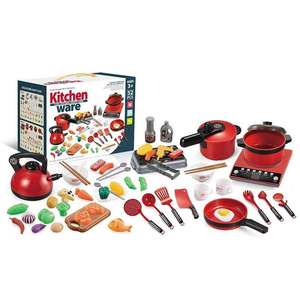 Juego <span class=keywords><strong>de</strong></span> 52 Piezas <span class=keywords><strong>de</strong></span> Juguetes <span class=keywords><strong>de</strong></span> Cocina <span class=keywords><strong>de</strong></span> Plástico <span class=keywords><strong>para</strong></span> <span class=keywords><strong>Niñas</strong></span>, con Luz y Sonido y Comida <span class=keywords><strong>de</strong></span> Juguete - Product Image 4