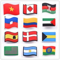 Breloques de chaussures nouvelle-zélande maori pays drapeau conceptions disponibles chaussures promotionnelles décoration breloques en PVC souple breloques de chaussures pour résine