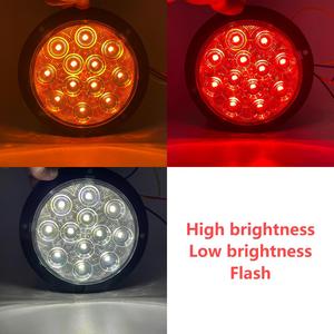 <span class=keywords><strong>5.3</strong></span> inch màu đỏ hổ phách màu trắng tròn bên giải phóng mặt bằng ánh sáng đánh dấu 12 Đèn <span class=keywords><strong>Led</strong></span> cảnh báo đèn flash cho xe tải Trailer phía sau đuôi ánh sáng - Product Image 6