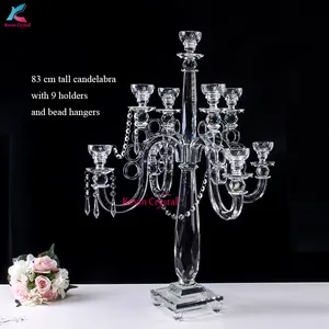 K-1052 높이 테이블 센터 candelabra 9 팔 크리스탈 candelabra