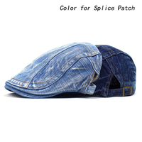 Béret en jean réglable lavé uni personnalisé casquette bleue classique chapeau de voyage en avant chapeau de gavroche Cowboy femmes béret Lvy chapeaux pour hommes