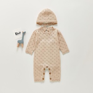 Pagliaccetti per neonati cappelli set di vestiti autunno inverno solido lavorato a maglia neonati bambini ragazzo ragazza maglioni tute completi 2pc maglieria - Product Image 3